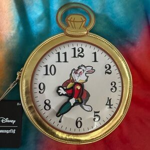 Loungefly White Rabbit I’m late Crossbody.